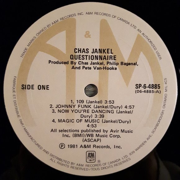 Chas Jankel - Questionnaire - Vinyl LP Record - Picture 3 of 4